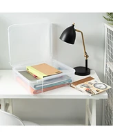 Iris Usa Fits 12" x 12" Paper Thick Portable Plastic Scrapbook Project Case with Built-in Handle