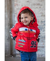 Disney Toddler Boys Pixar Cars Mickey Mouse Lightning McQueen Zip Up Puffer Jacket to
