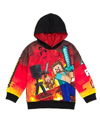 Minecraft Boys Fleece Pullover Hoodie to (4