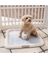 Iris Usa Holder, Fits 23"x23" or Larger, Medium, Puppy Dog Pad Hoder, Secured Latches, Non-Skid Rubber Feet, High Polish Finish for Easy Cleaning, Lea