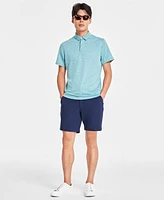 Alfani Alfatech Short Sleeve Marled Polo Shirt, Created for Macy's