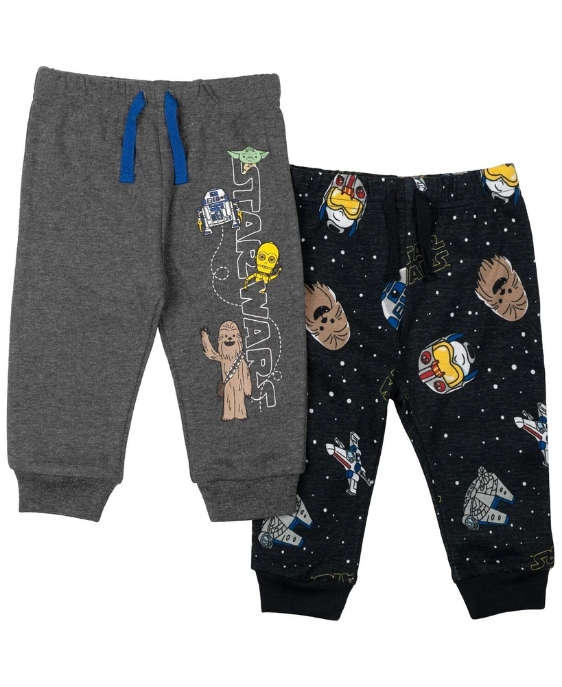 Starwars Baby Boys Star Wars Darth Vader Stormtrooper C-3PO Chewbacca R2-D2 Yoda 2 Pack Jogger Pants Newborn to