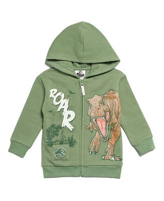 Jurassic World Boys Dinosaur T-Rex Fleece Zip Up Hoodie to