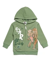 Jurassic World Boys Dinosaur T-Rex Fleece Zip Up Hoodie to