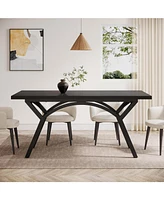 Tribesigns 63-Inch Dining Table for 4-6, Modern Black Kitchen Table, Rectangular Dining Room Table Dinner Table for Kitchen, Living Room (Table Only)