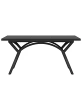 Tribesigns 63-Inch Dining Table for 4-6, Modern Black Kitchen Table, Rectangular Dining Room Table Dinner Table for Kitchen, Living Room (Table Only)