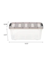 Iris Usa Quart Stack & Pull Clear storage Box, Gray