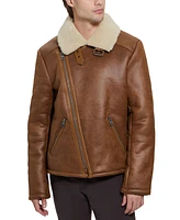Guess Men's Toni Asymmetrical Faux Leather Jacket