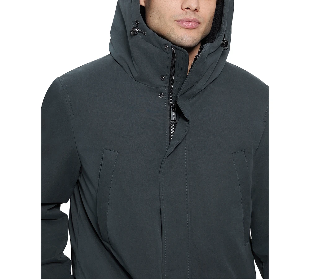 Guess Men's Lawrence Sherpa Lined Three Quarter Parka Coat