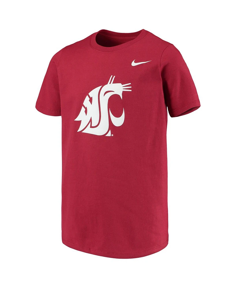 Nike Big Boys and Girls Crimson Washington State Cougars Cotton Logo T-Shirt