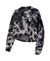 ZooZatz Women's Black Minnesota United Fc Oversized Cloud-Dye Long Sleeve T-Shirt