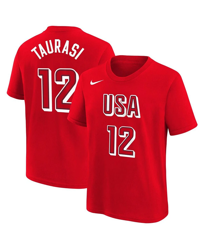 Nike Big Boys and Girls Diana Taurasi Red Usa Basketball 2024 Summer Olympics Name Number T-Shirt