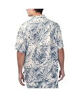 Margaritaville Men's Tan Denver Broncos Sand Washed Monstera Print Party Button-Up Shirt