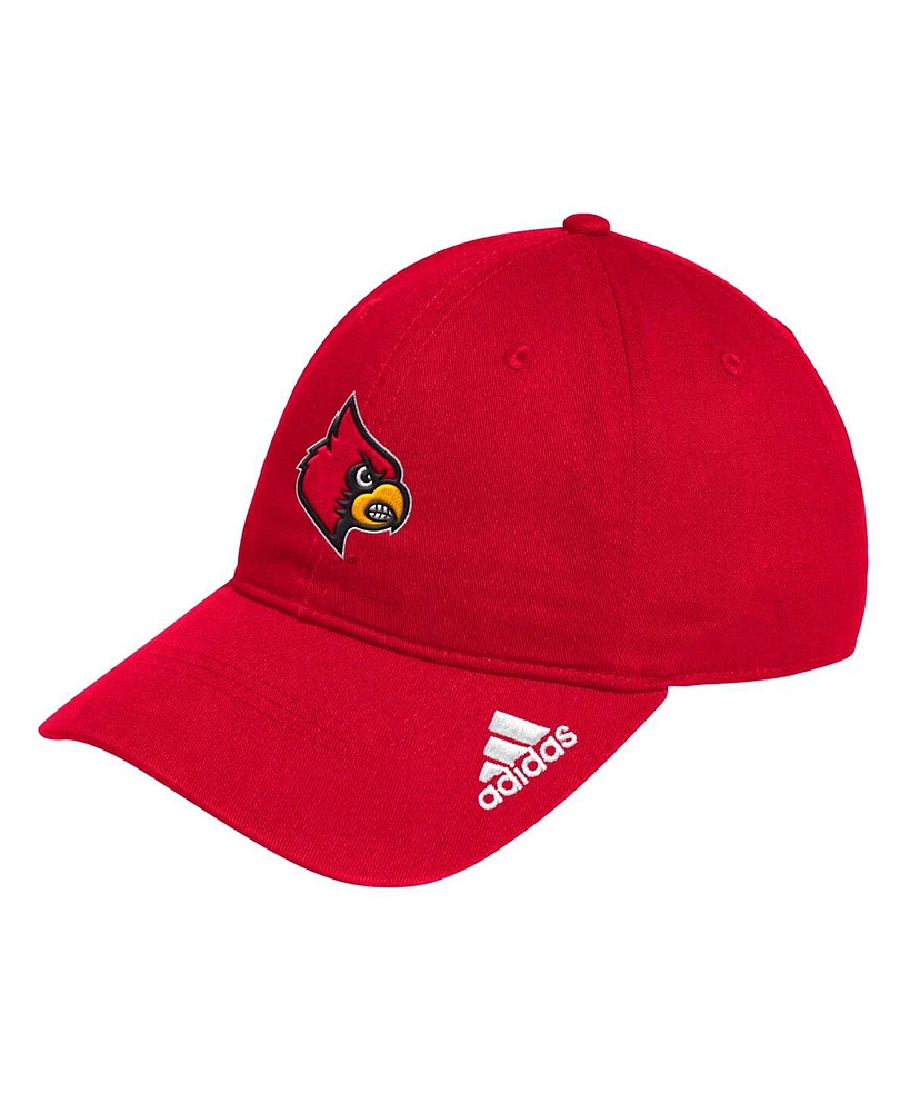 Adidas Men's Red Louisville Cardinals Locker Room Logo Slouch Adjustable Hat