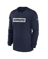 Nike Men's Navy Dallas Cowboys 2024/25 Sideline Player Tri-Blend Performance Long Sleeve T-Shirt