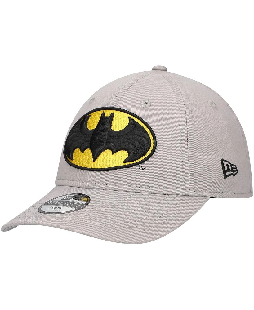 New Era Big Boys and Girls Gray Batman 9TWENTY Adjustable Hat