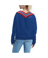 Tommy Hilfiger Women's Royal New York Giants Heidi V-Neck Pullover Sweatshirt