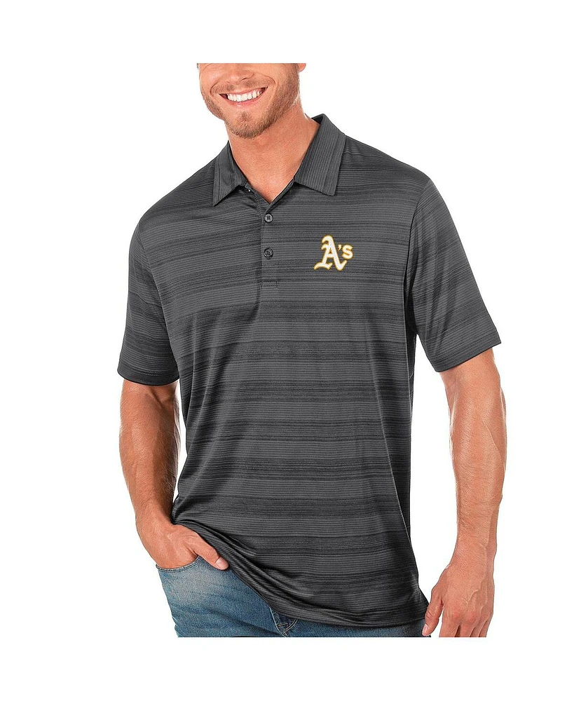 Antigua Men's Gray Oakland Athletics Compass Polo