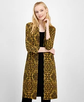 Connected Women's Printed Jacket Sheath Dress