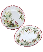 Certified International Christmas Gatherings 2-Pc. Melamine Platter Set