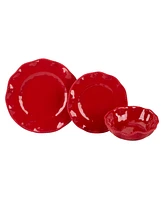 Certified International Perlette Red Melamine 12 Pc. Dinnerware Set, Service for 4