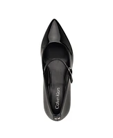 Calvin Klein Women's Leora Block Heel Pointy Toe Dress Pumps