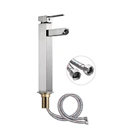 Aquaterior 1 Hole Bathroom Faucet Cold & Hot Water for Countertop Vessel Sink Nickel Diy