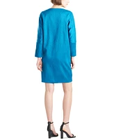 Natori Women's Long-Sleeve V-Neck Jacquard Dress