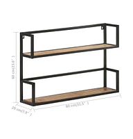 vidaXL Wall Shelf 31.5"x7.9"x23.6" Rough Mango Wood