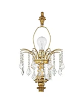Duval Traditional French Style Table Lamp 34" Tall Bright Gold Candlestick Crystal White Fabric Bell Shade for Living Room Bedroom House Bedside Night