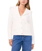 1.state Women's V-Neck Collared Cardigan