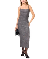 1.state Women's Metallic Twist-Back Midi Dress