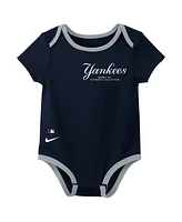 Nike Baby Boys and Girls New York Yankees Authentic Collection Three-Pack Bodysuit Set