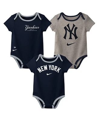 Nike Baby Boys and Girls New York Yankees Authentic Collection Three-Pack Bodysuit Set