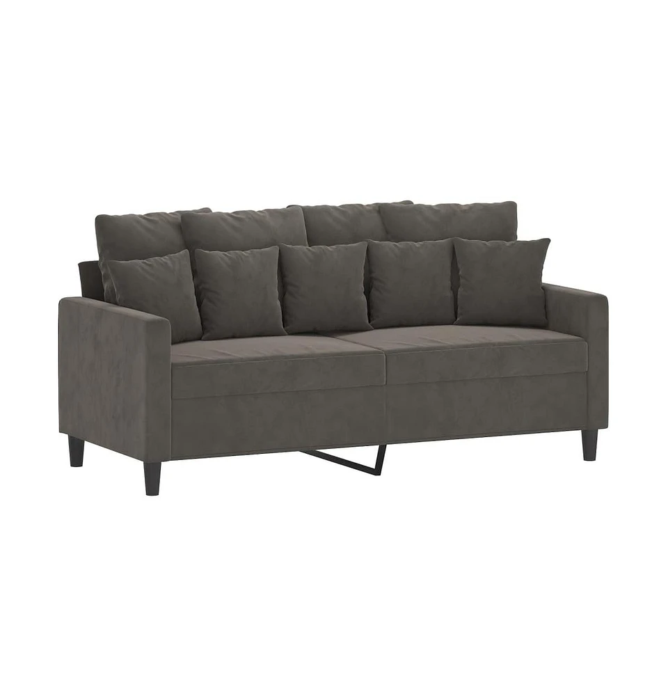 vidaXL 2-Seater Sofa Dark 55.1" Velvet