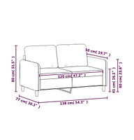 vidaXL 2-Seater Sofa Dark Gray 47.2" Fabric