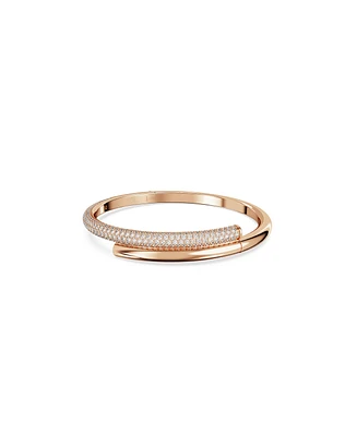 Swarovski Dextera Magnetic Closure, White, Rose Gold-Tone Plated Bangle