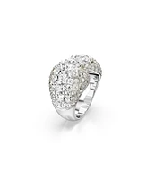 Swarovski Sublima Round Cut, White, Rhodium Plated Cocktail Ring