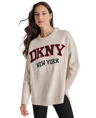 Dkny Jeans Women's Varsity Logo Crewneck Sweater