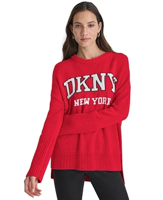 Dkny Jeans Women's Varsity Logo Crewneck Sweater