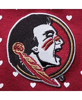 Two Feet Ahead Girls Baby Boys and Garnet Florida State Seminoles Hearts Bodysuit Headband Set