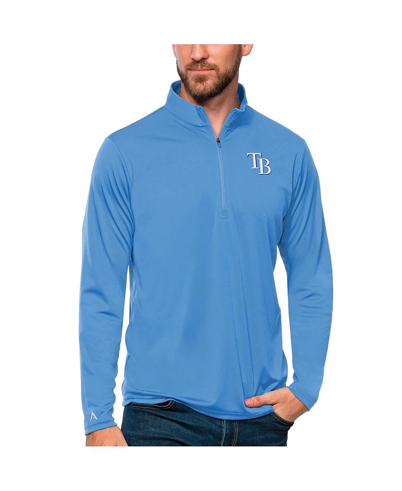 Antigua Men's Powder Blue Tampa Bay Rays Tribute Quarter-Zip Pullover Top