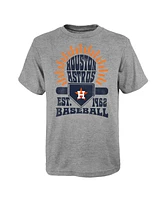 Outerstuff Big Boys and Girls Gray Houston Astros Sun Burst T-Shirt