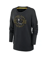 Nike Women's Black Pittsburgh Steelers Rewind Playback Icon Performance Pullover Sweatshirt