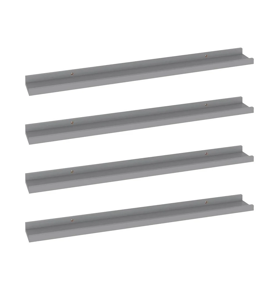 vidaXL Wall Shelves 4 pcs Gray 31.5"x3.5"x1.2"