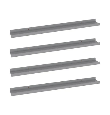 vidaXL Wall Shelves 4 pcs Gray 31.5"x3.5"x1.2"