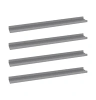 vidaXL Wall Shelves 4 pcs Gray 31.5"x3.5"x1.2"