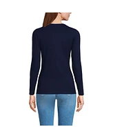 Lands' End Women's Long Sleeve Micro Rib T-Shirt