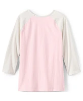 Lands' End Big Girls Plus Long Sleeve Raglan Graphic T-Shirt