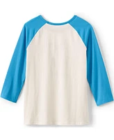 Lands' End Big Girls Plus Long Sleeve Raglan Graphic T-Shirt